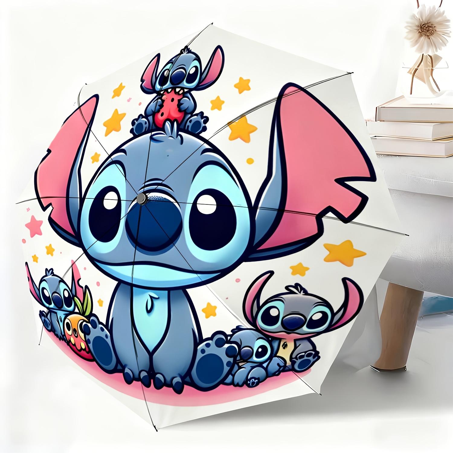 

1pc Disney Stitch Cute Automatic Umbrella, All-Weather Umbrella for All Occasions, Portable Folding Umbrella, Christmas Birthd (as the picture,Iron&8K)