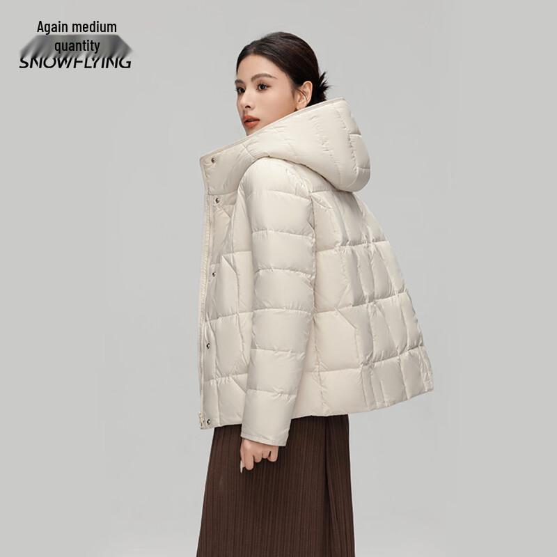 XueZhongFei Damen Klassische Mittellange Daunenjacke mit Kapuze