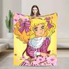 Candy Candy Kawaii Cartoon Decken Anime Flanell Lustige Warme Überwurfdecke für Zuhause Restaurant Textil Dekoration