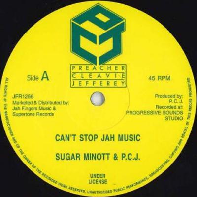 12inch Record SUGAR MINOTT, PCJ - Can't Stop Jah Music / Nah Stop Jah JFR1256 Preacher Cleavi 198- UK Reggae, Ska & Dub