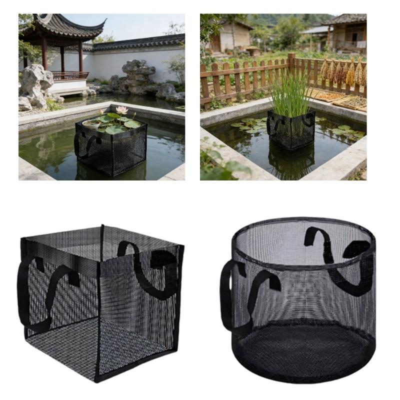 Heavy Type Meshes Plant Baskets with Stable Handle Water Garden Planting Bags for Pond and Water Gardens