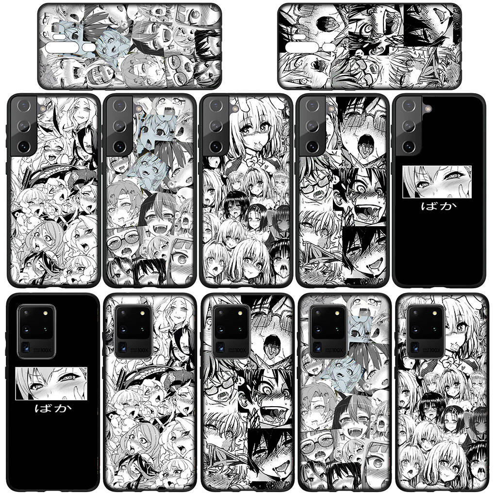 Case for Samsung Galaxy S25 S24 S23 iPhone 16 15 Xiaomi Redmi Note 14 13 12 16E 11 Pro Max OPPO Moto Huawei Ahegao Hentai Manga Anime Girl Waifu Cover