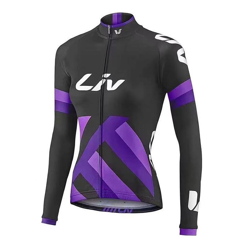 LIV Jersey de Manga Larga para Bicicleta para Mujer Delgado Alta Elasticidad Transpirable Culotte de Ciclismo Equipo Profesional Bicicleta de Carretera MTB Ropa de Ciclismo