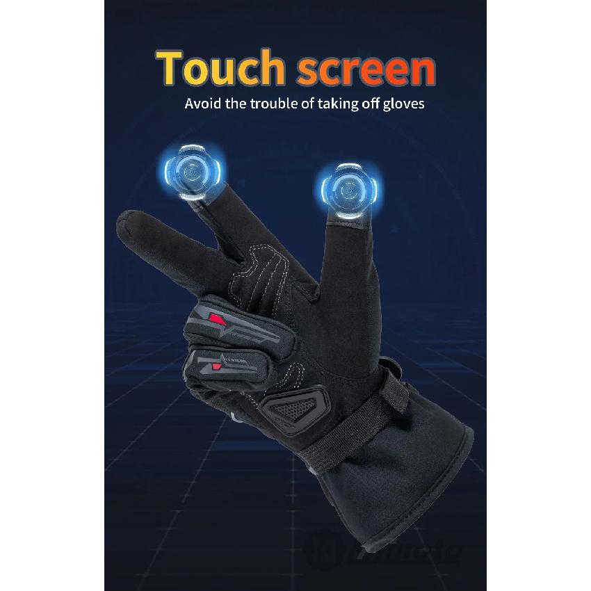 JCAA-Durable Motorcycle Riding Gloves for Men Women,Waterproof,Touchscreen,Anti-Slip,Anti-Fall,Protective,Bike,Moto,Warm Winter