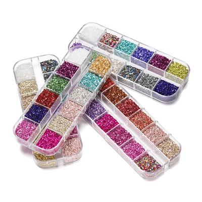 48Grams/Box 12 Colors  Crushed Glass Stones Resin Filling Irregular Broken Stone for DIY Epoxy Resin Mold Crafts Nail Art Decor
