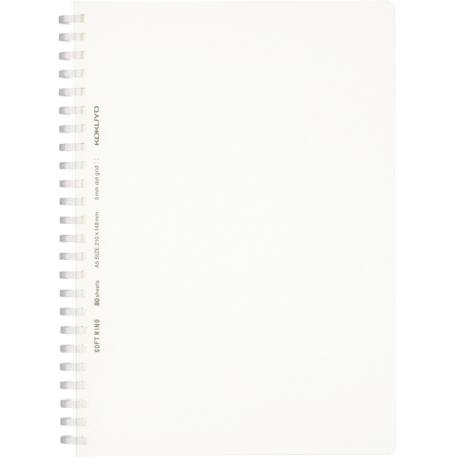 KOKUYO Soft Ring 80 A5 Grid Dot Notebook, Clear, sheets, size, Ruled, Transparent, Su-SV538WT-T