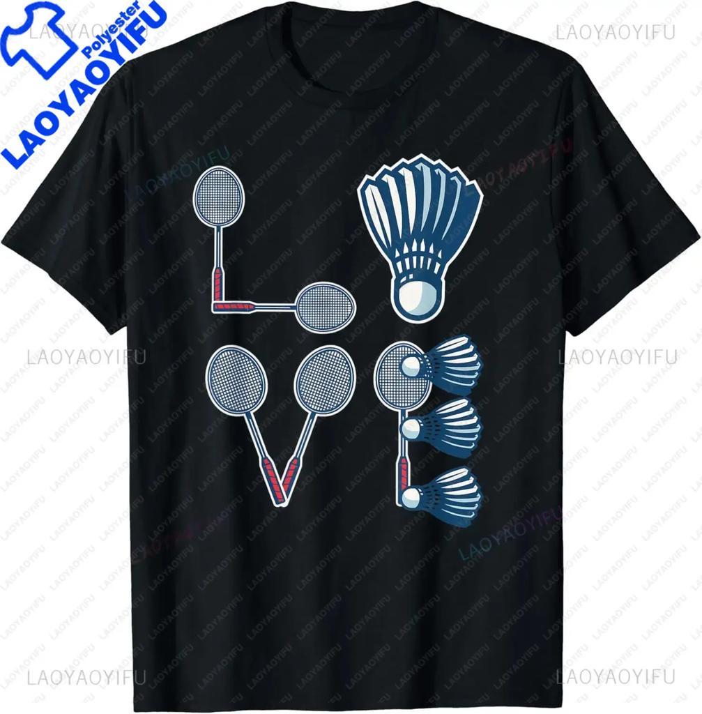 Badminton Love Happy Team Player Coach TShirt Funny Men Clothing Tops Streetwear  Graphic T Shirts Ropa Hombre