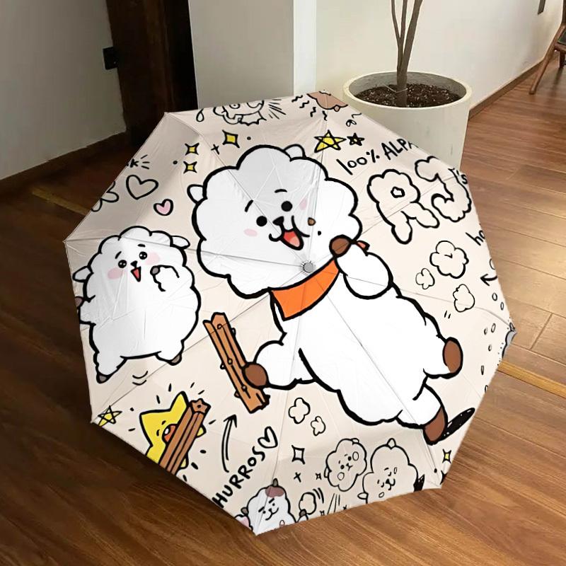 1PC BT21, K-pop Automatic Folding Umbrella | Vibrant Motif & Compact Design for Everyoneyy250930009
