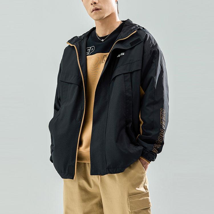 Anta Loose Casual Windproof Warm Hooded Jacket Men Jackets Black 952148640-1