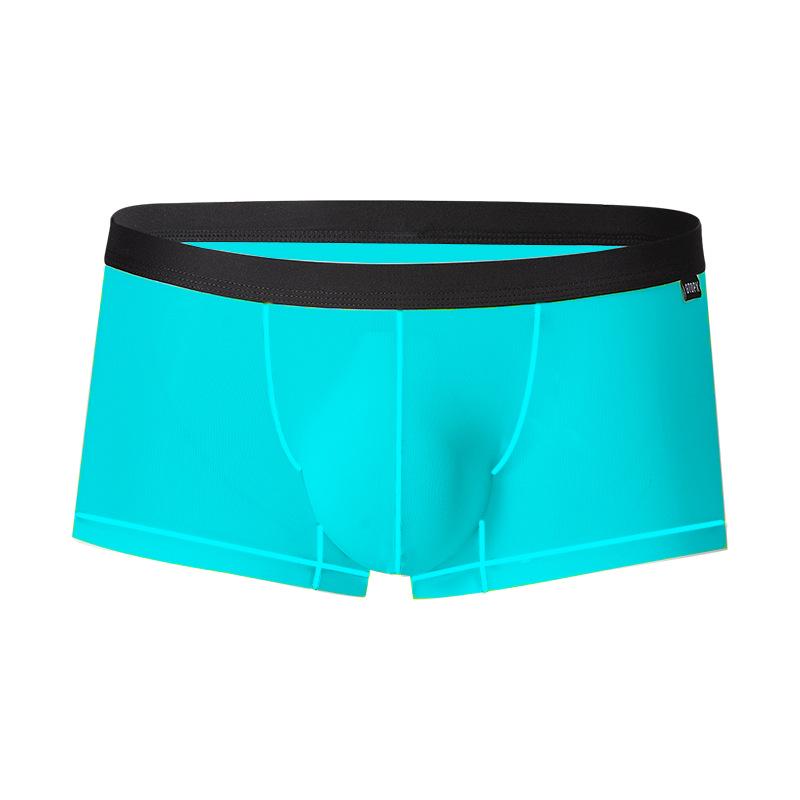 GTOPX Men's Single-Layer U-Convex Ice Silk Semi-Transparent Boxer Briefs