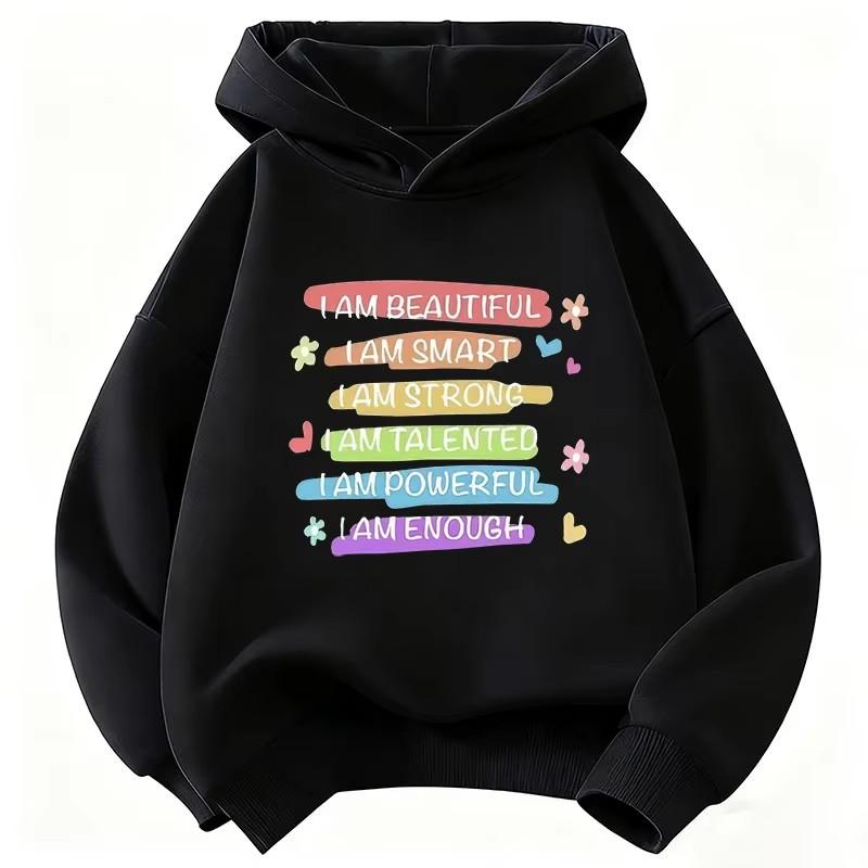 Spring Autumn Kids Hoodie Sweatshirt Lovely Fashion Letter Graphic Print Casual Boys and Girls' Daily Wear