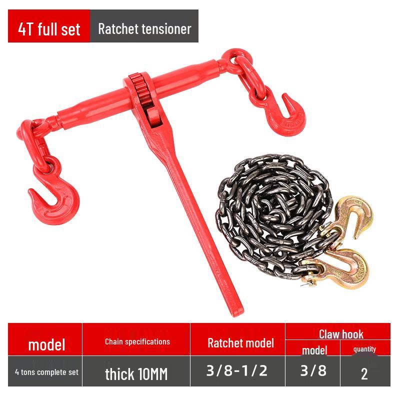 4-Tonnen 10m Ratsche Spannglied mit Doppelhaken