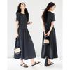 Women's Pleated Short Sleeve Shirt & A-Line Skirt Set