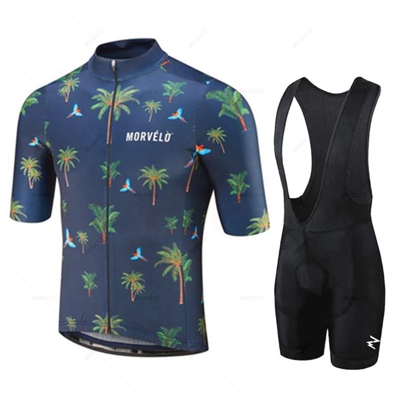Morvelo-Radtrikot-Set für Herren, Anti-UV-MTB-Fahrradset, Fahrradanzug, Pro-Team-Rennuniform, Ciclismo-Kleidung, Sommer, 2024