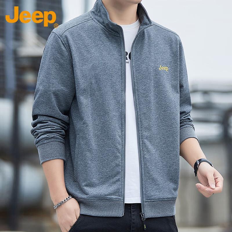 Jeep Men's Stand-Collar Casual Cardigan Sweatshirt