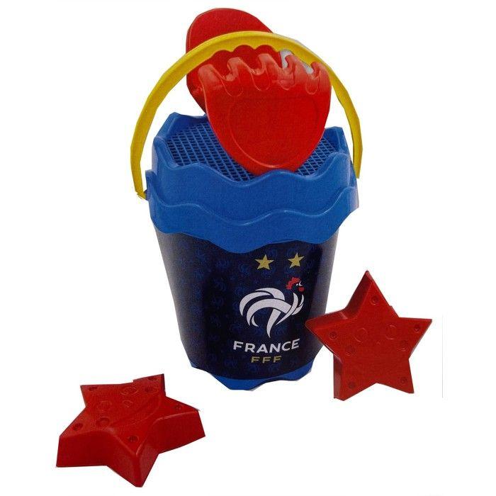 Seau de plage - FFF - Équipe de France de football - bleu - kit 5 pièces - licence officielle