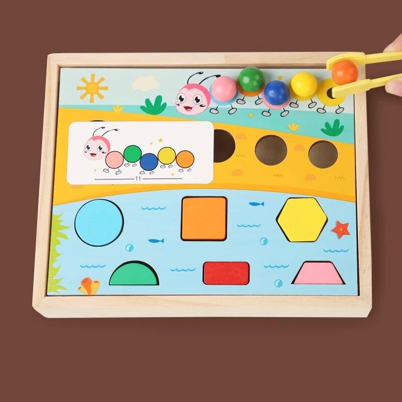 Wooden Shape Puzzle Preschool Cognitive Toy Early Learning Sorter Game Shape Sorter Puzzle for Children Kids Girls Boys Toddlers