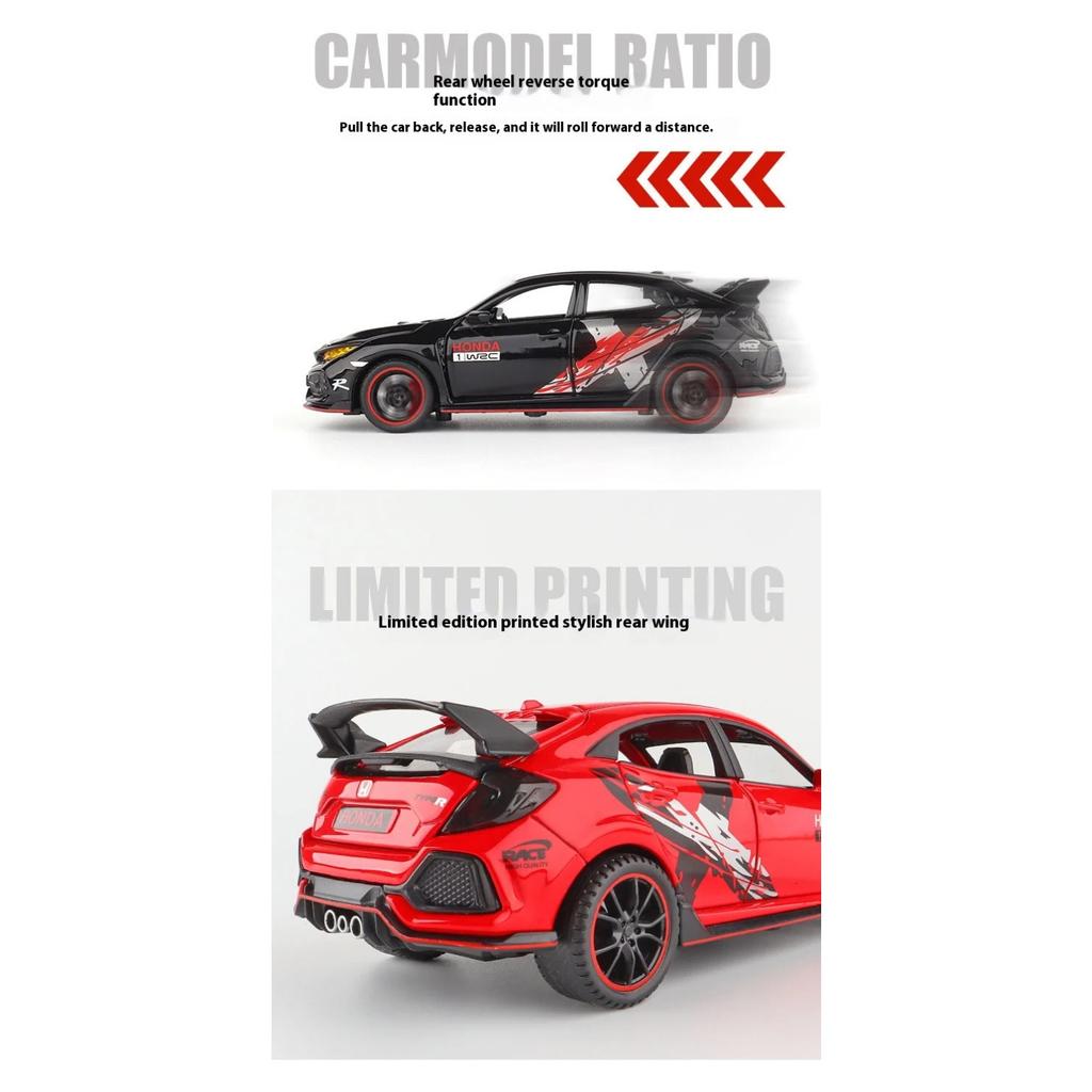 1/32 Honda Type-R Alloy Model, Exquisite Desktop Ornament, The Best Collectible for Car Model Enthusiasts, Halloween/Christmas Gift