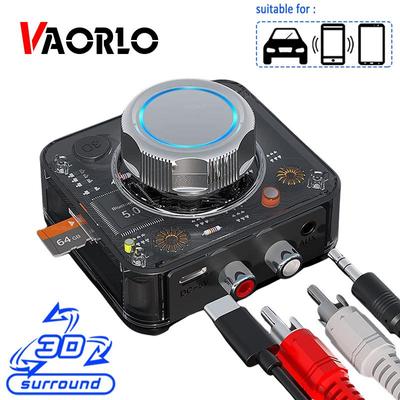 VAORLO Ricevitore audio Bluetooth 5.0 Adattatore wireless per musica stereo 3D Scheda TF RCA 3.5mm Jack 3.5 AUX per kit per auto Altoparlante cablato per cuffie