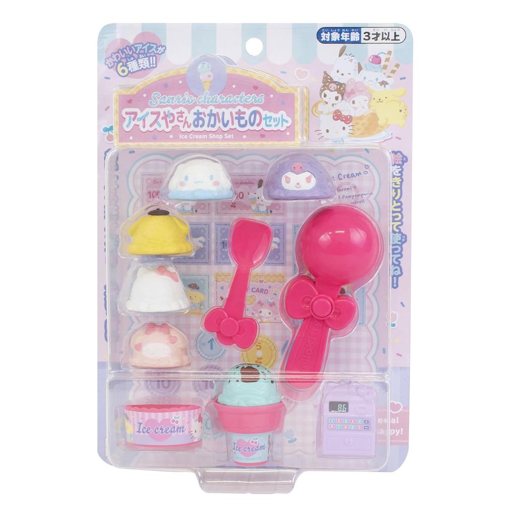 Marukan Sanrio Characters Ice Cream Shop Shopping Set, Pretend Play Toy, Ages 3 and Up, 195917