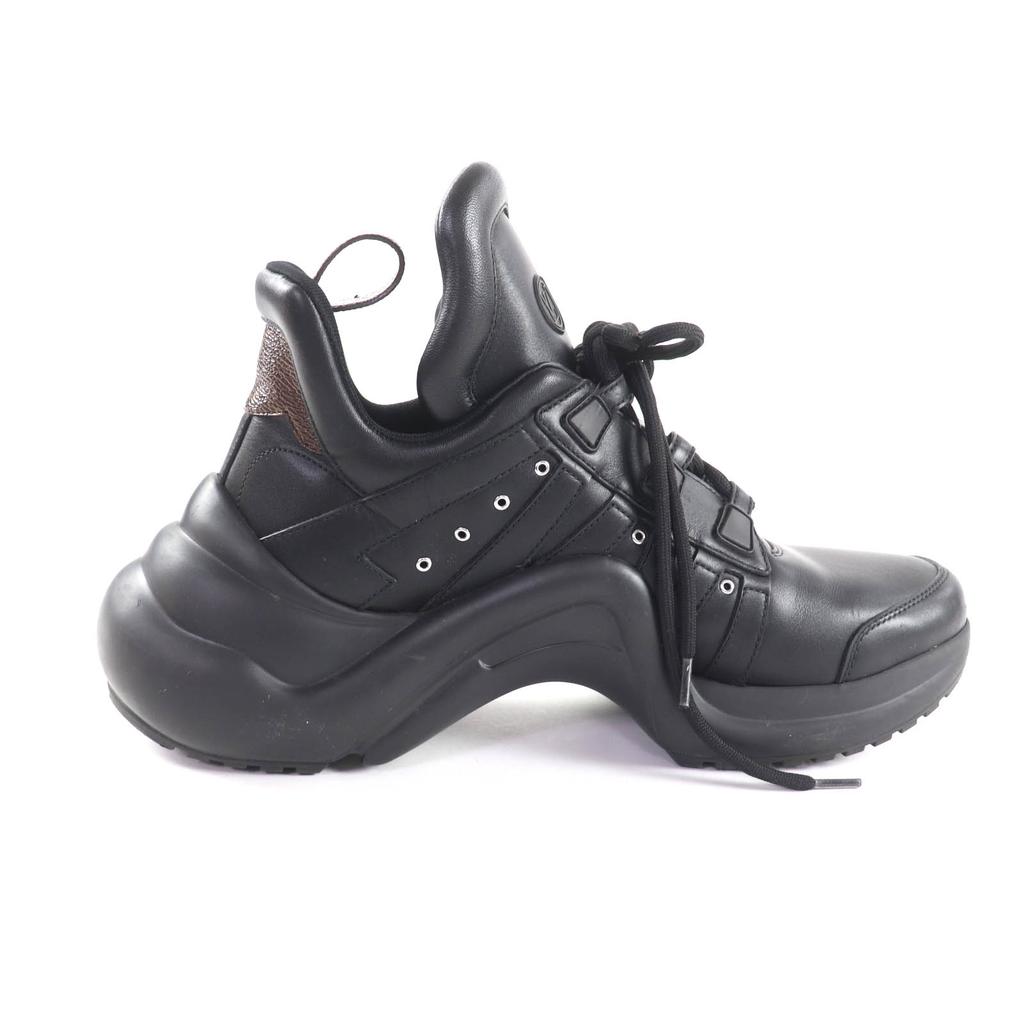 Ausgezeichnete LOUIS VUITTON Sneaker Arclight Linie schwarzes Leder Damen 41 Gebraucht