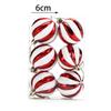 6Pcs 6cm Plastic Christmas Ball Painted Festive Atmosphere Hanging Xmas Tree Decor Ball Set