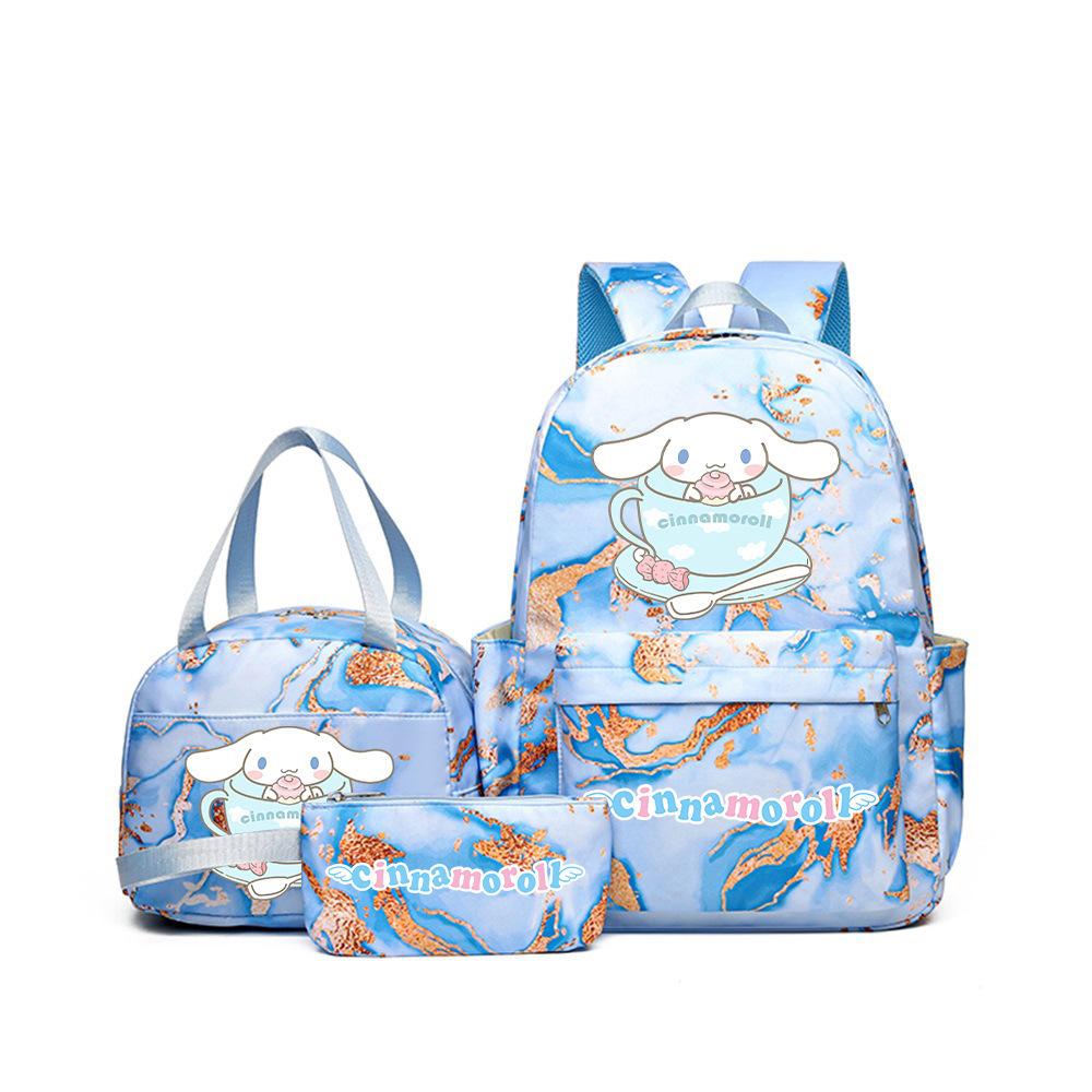 Hot Cartoon Cute Printed Schoolbag Schoolgirl Fashion Backpack Lunch Bag Pencil Case Set Three piece set