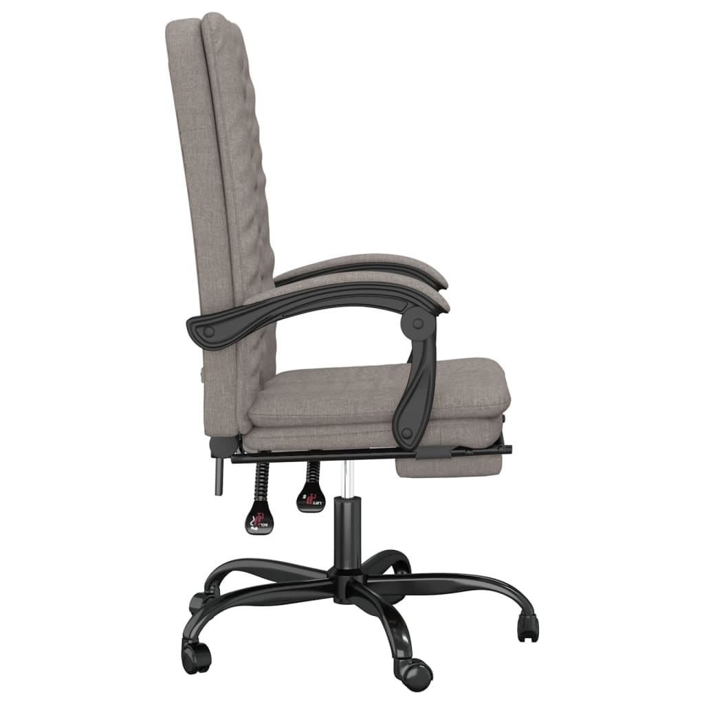 Office Chair with Reclining Function Taupe Fabric
