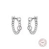 Genuine 925 Sterling Silver String of Beads Hoop Earrings for Women Earings Fashion Jewelry Wedding Party Gift
