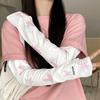 1 Par Mangas de Hielo Frescas con Estampado de Mariposas para Protección Solar para Niñas Mujeres Ciclismo al Aire Libre Conducción Mangas Anti-UV