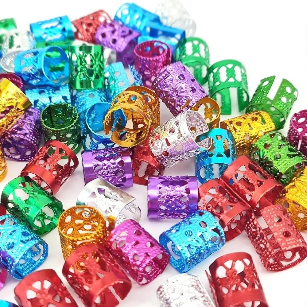 100PCS Colorful Hair Jewelry Rings Multicolor Braid Decoration Rings For Women And Girls