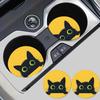 2PCS Yellow Black Cat Pattern Car Personalized Cup Holder Anti Slip Bottle Holder Cup Holder Car Interior Anti Slip Cup Holder