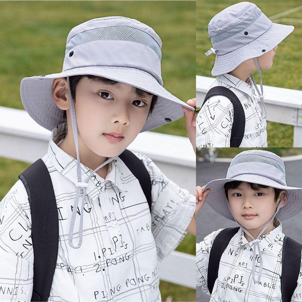 Șapcă de Plajă pentru Copii, Băiat, Fată, de Exterior, Pălărie Tip Găleată, Protecție UV, Pălărie de Soare, Șapcă cu Bor Lat