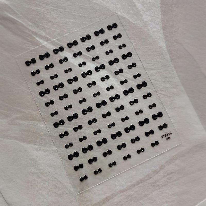 5D French Japanese Nail Art Decals Mini Bow Self-adhesive Nail Stickers for Home DIY Manicure Salon Beginners