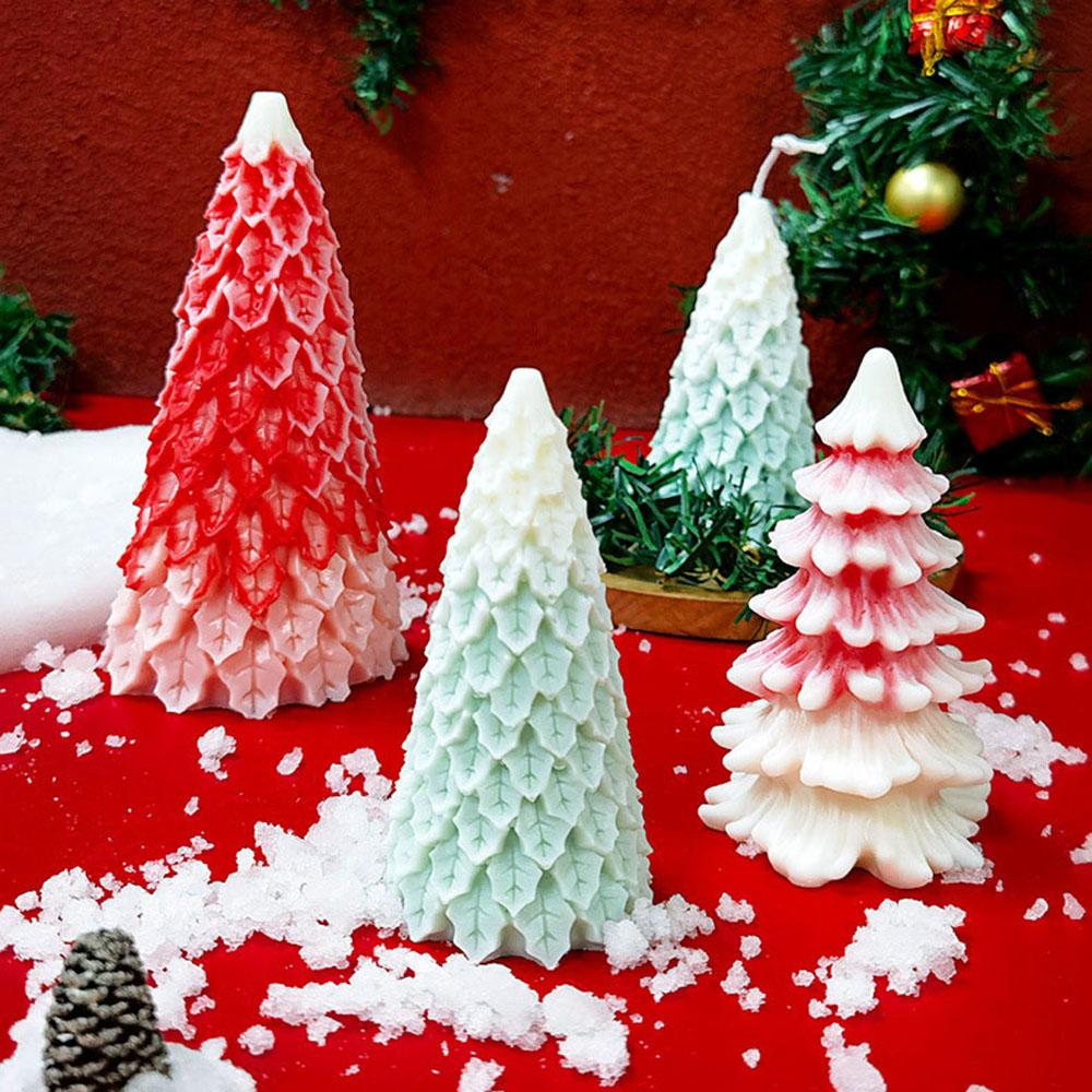 DIY Julgran Ljus Silikonformar Tall 3D-form För Handgjord Ljustillverkning Aromaterapi Gipsformar Julpyssel