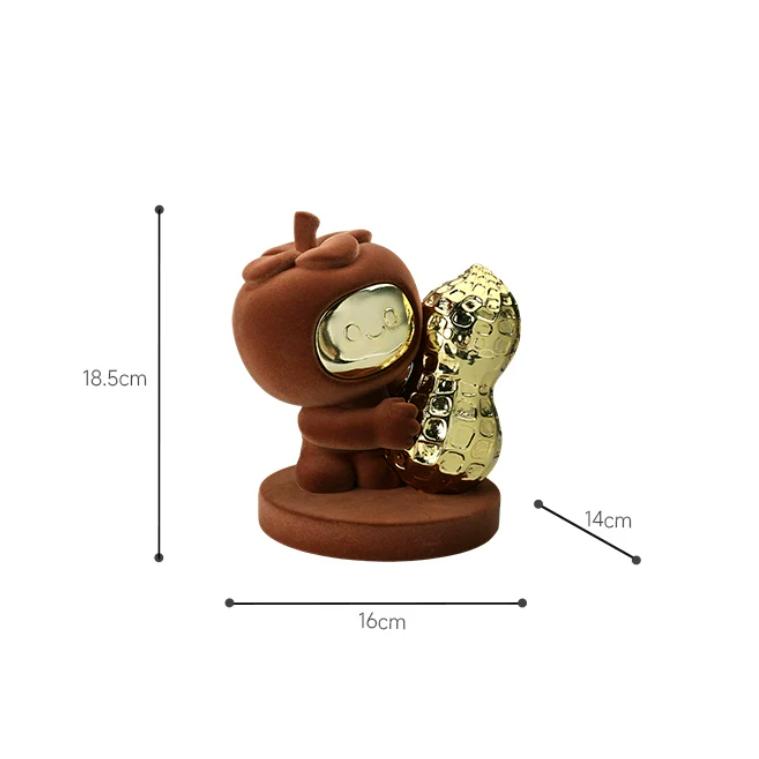 Golden Gradient Velvet Stacked Stone Sculpture Model Ornaments, Handicrafts, Living Room Decorations, Desktop Display Figurines