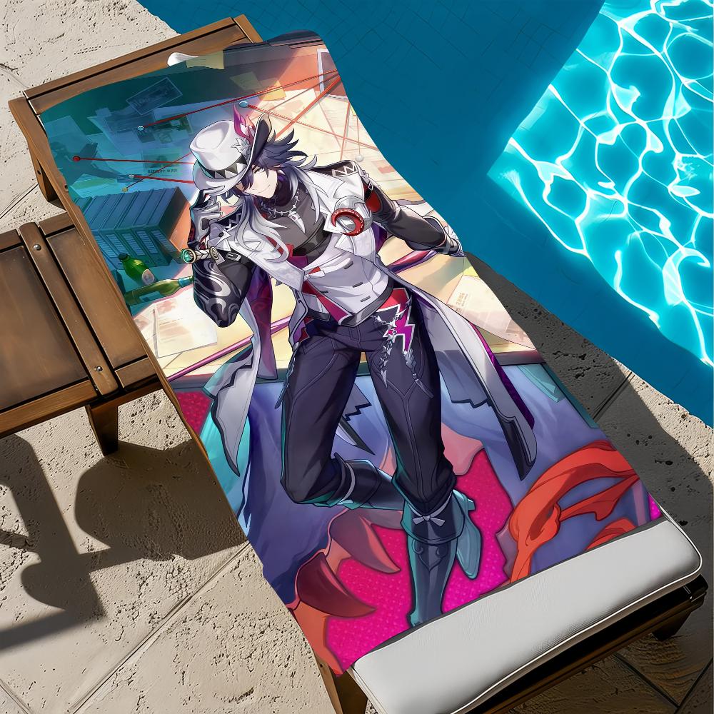 H-honkai Star Game RailAshveil Towel Beach Quick Dry Soft Pool Towels Gift for Travel Gym Shower Camping Sports