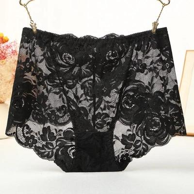 1 قطعة حجم كبير 3XL 4XL النساء سراويل مثير الدانتيل زهرة التطريز سراويل الملابس الداخلية عالية الخصر الورك رفع ملخصات العشير الملابس الداخلية