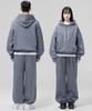 Sweat Balloon Hoodie + One-Pleat Drawstring Training Pants Set-Gray