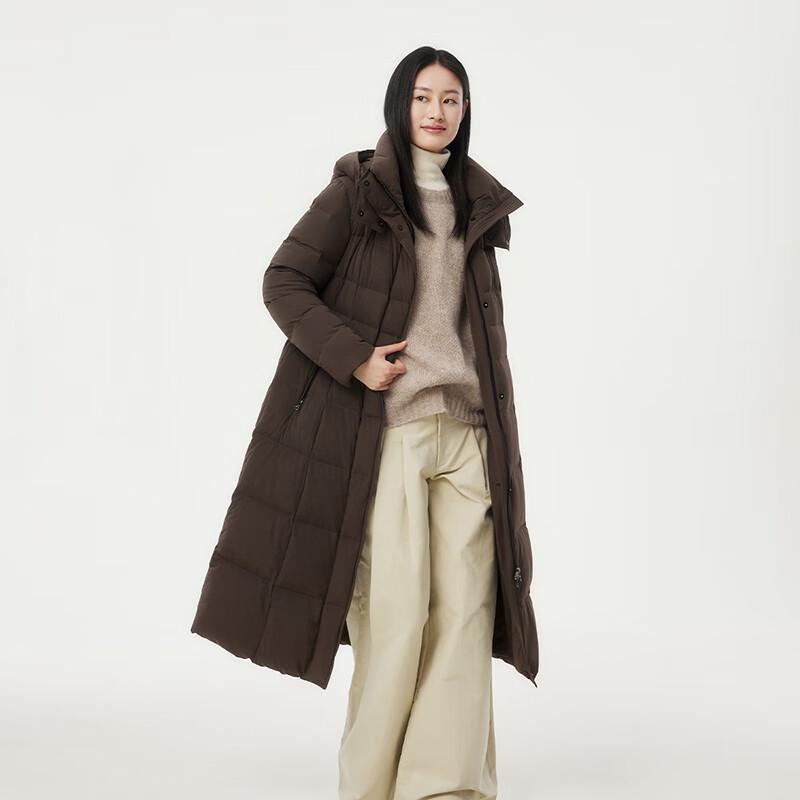 Tanboer Women's Long Hooded Belted Down Jacket (Model 530872Z)