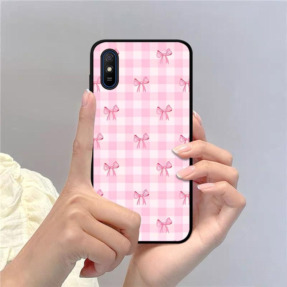 Cute Pink Bowknot Phone Case For Redmi Note 4 X 5 A 6 7 8 T 9 9S 10 11 11S 11Epro Poco M3 Pro