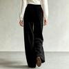 Women's Casual Color Wide Leg Pants High Waist with and Two Pockets