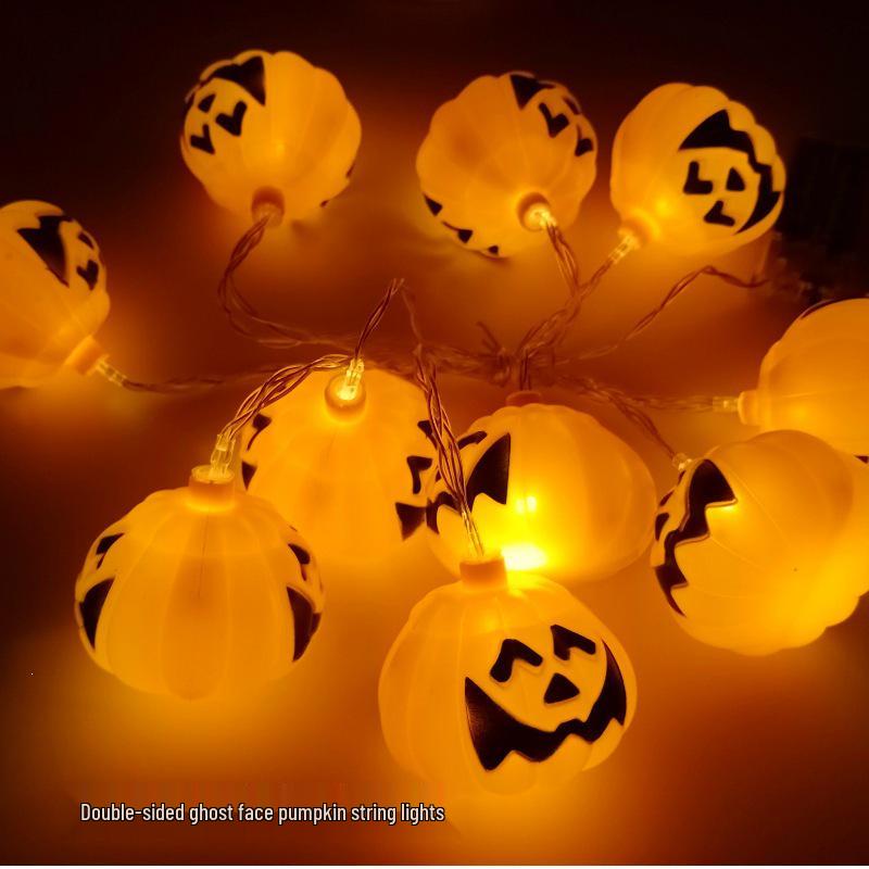 LED Halloween Decorative String Lights: Pumpkin, Ghost, Eye & Skull Battery Lights