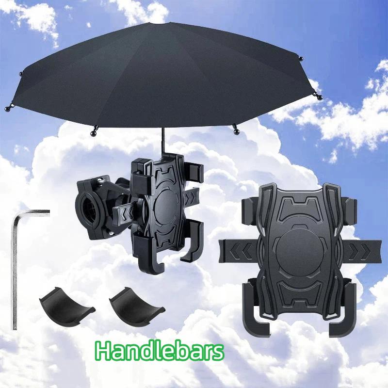 Motorcycle Phone Holder Umbrella Thickened Waterproof Uv Protection For Outdoor Riding Ebikes Scooters