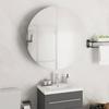 VidaXL Bathroom Cabinet Round Mirror and LED Storage Cabinet Vanity Unit Toilet Home Interior White 345587