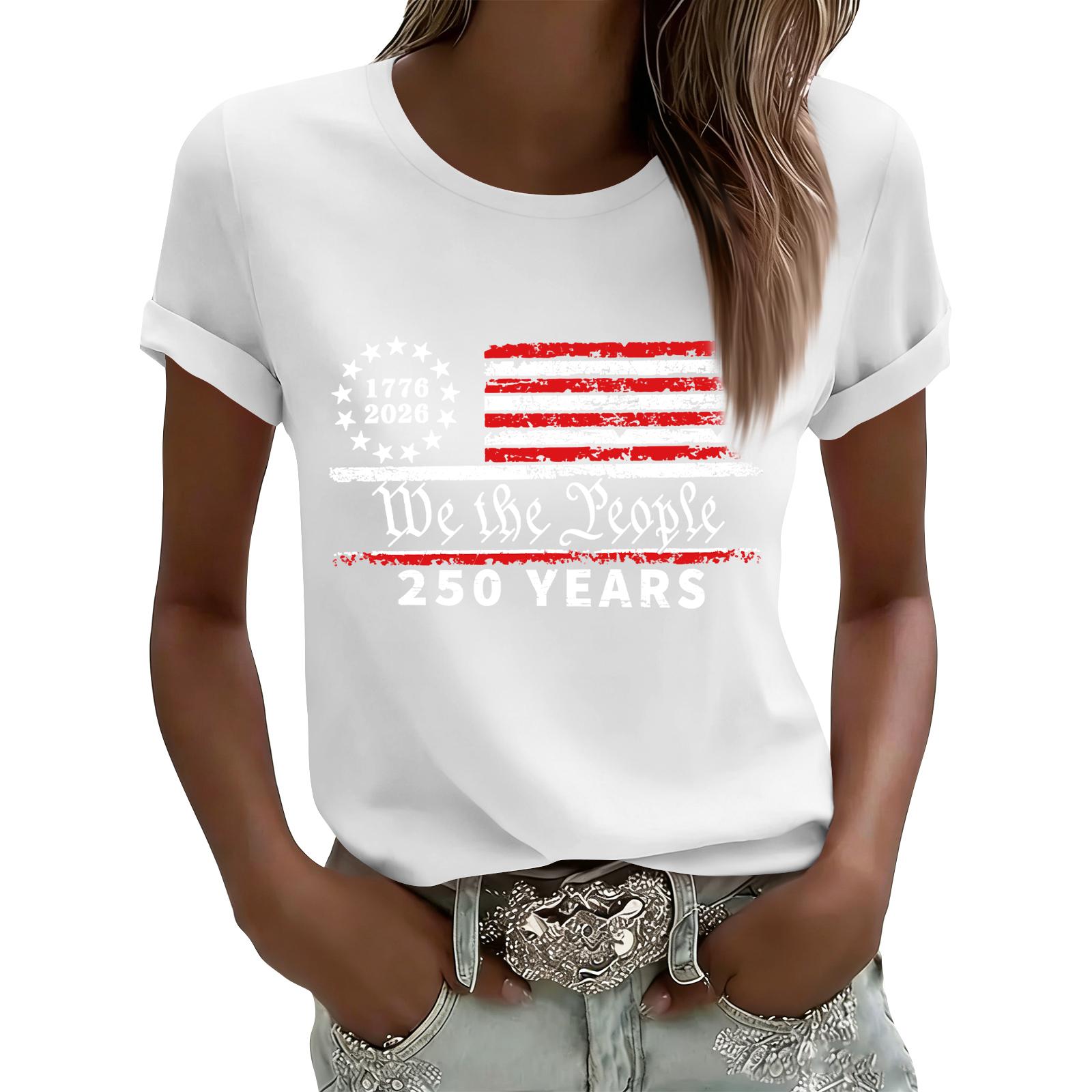 

Women s Casual Printed T-Shirt Round Neck Pullover Short Sleeve Top XL