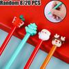 8/20 PCS Merry Christmas Water-based Pen Santa Claus Reindeer Tree Design 0.5mm Black Smooth Writing for Kids Students Office Supplies Back To School