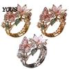 Comfortable Butterfly Ring Lightweight Alloy Finger Ring, Flower Shape Adjustable Opening Vivid Design Band for Daily Wear Date Party