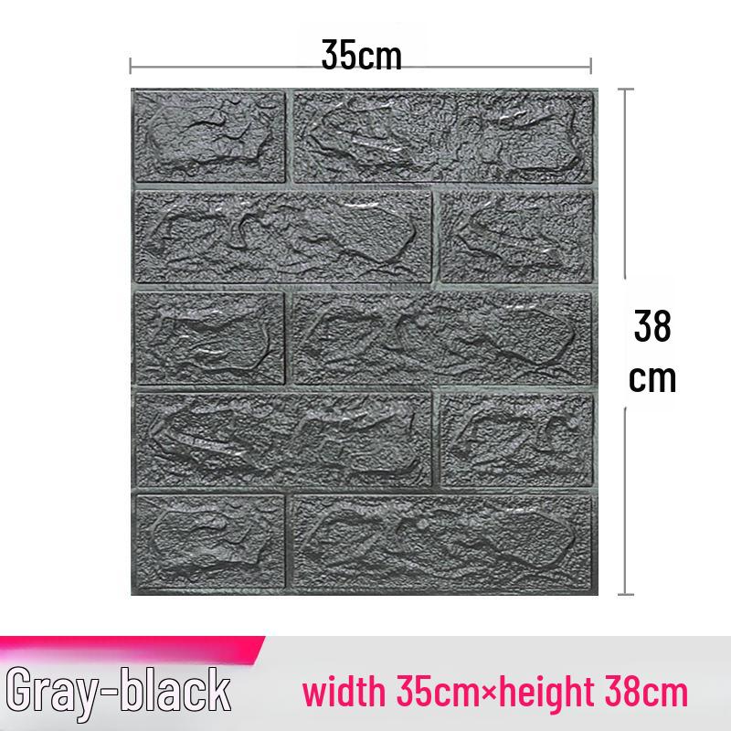 3D Vzor cihly Samolepicí nástěnná samolepka: Proti kolizi, Měkký, 35x38, Malá velikost
