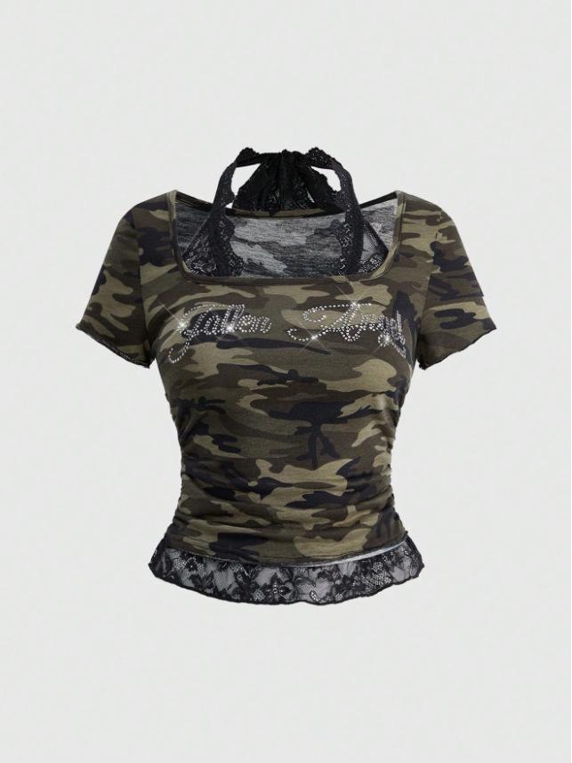 Spring 2026 European & American Slim Fit Long Sleeve Halter Lace Two-Piece Style Medium